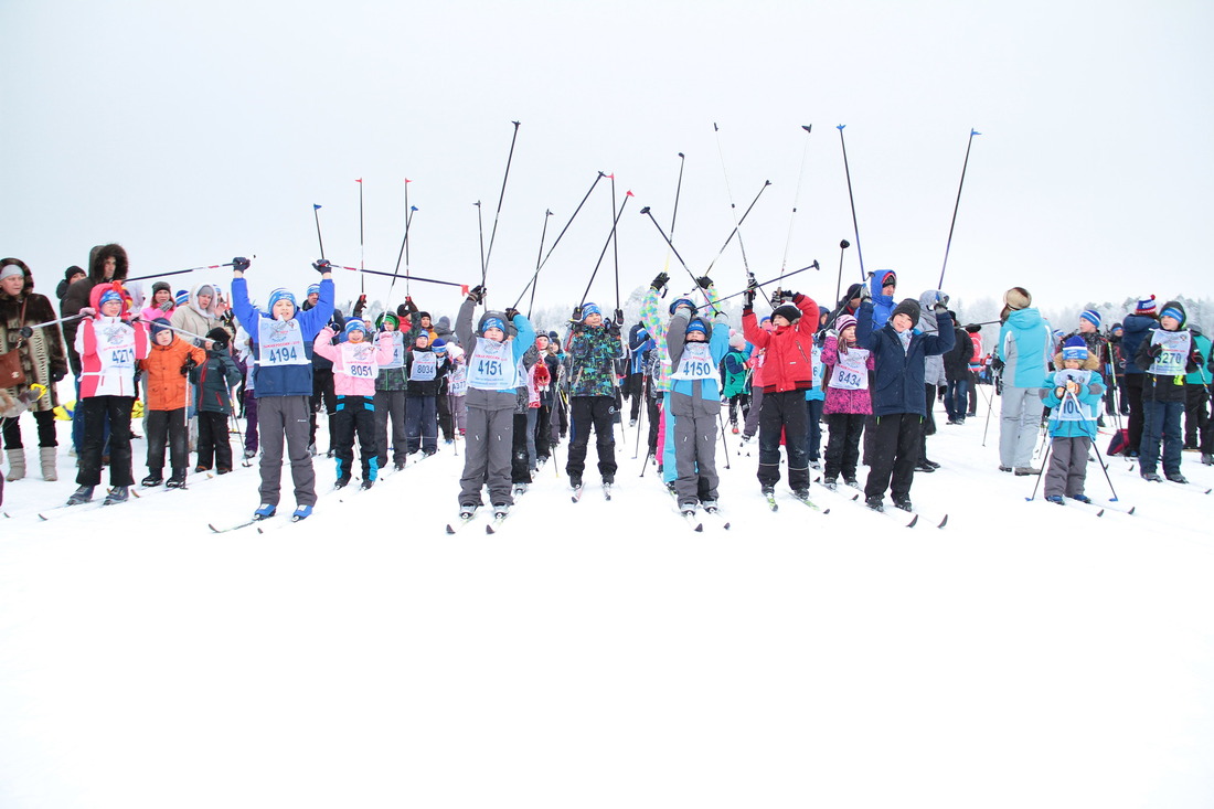 Юные участники "Лыжни России-2016"