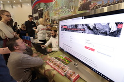 Интерактивная зона выставки была посвящена корпоративному интернет-проекту ПАО «Газпром» «Наша Победа. Моя история»
