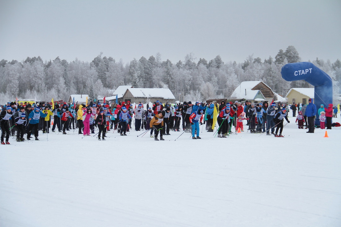 Участники Всероссийской лыжной гонки "Лыжня России"