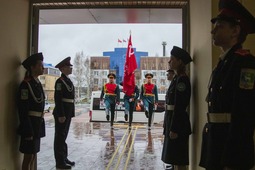 Так встречали Знамя Победы в Белоярском (ХМАО-Югра)
