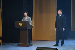 Наталья Комарова — губернатор Ханты-Мансийского автономного округа-Югры на церемонии закрытия